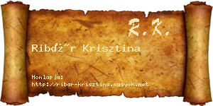 Ribár Krisztina névjegykártya